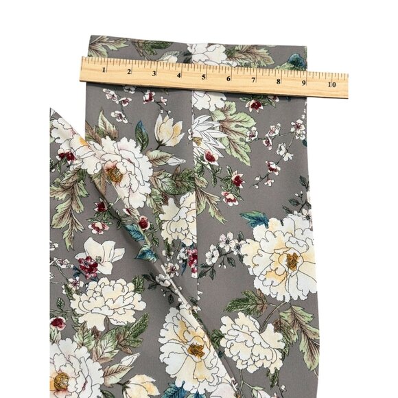 ZARA COLLECTION GRAY WHITE FLORAL STRAIGHT DRESS PANTS S BLOGGER FAV RARE - Picture 9 of 14